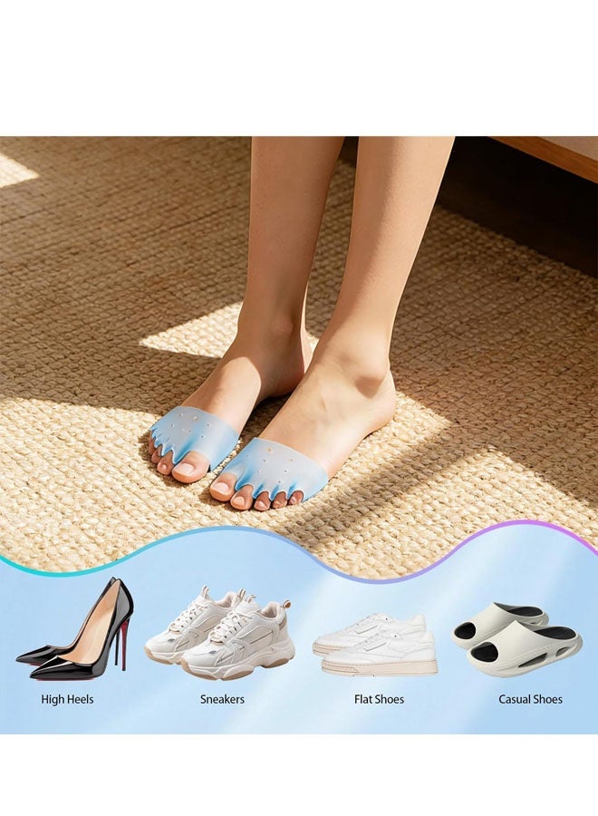 مصحح إبهام القدم وفواصل أصابع القدم للنساء، 3 أزواج من فواصل السيليكون الناعمة لعلاج انحراف إبهام القدم، وتداخل أصابع القدم، وتخفيف الألم، وسادات محاذاة أصابع القدم قابلة للتهوية ومرنة لراحة يومية داخل الأحذية - Image 4